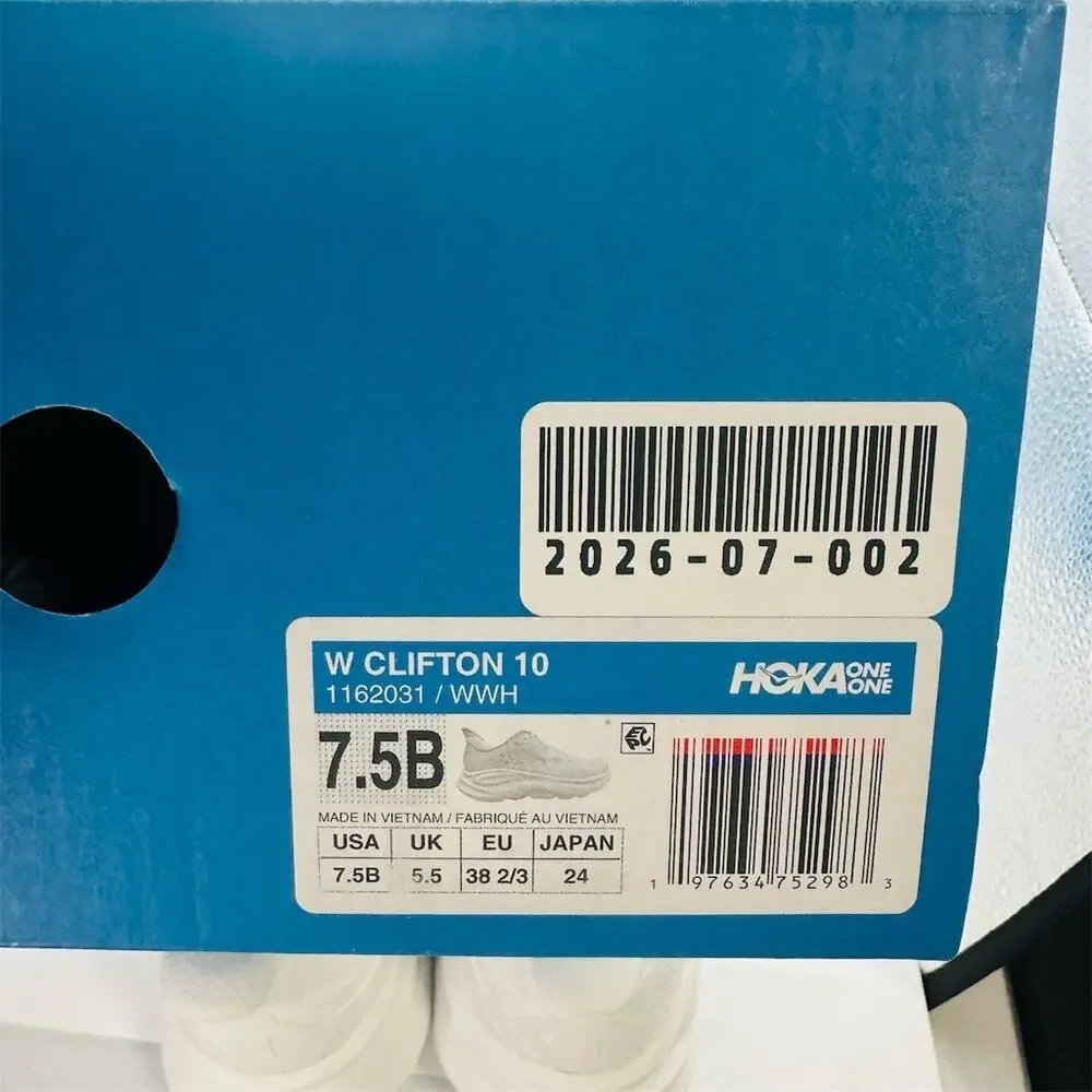 HOKA Clifton 10 White/White | Women’s Size 7.5 B | NWD Store Display